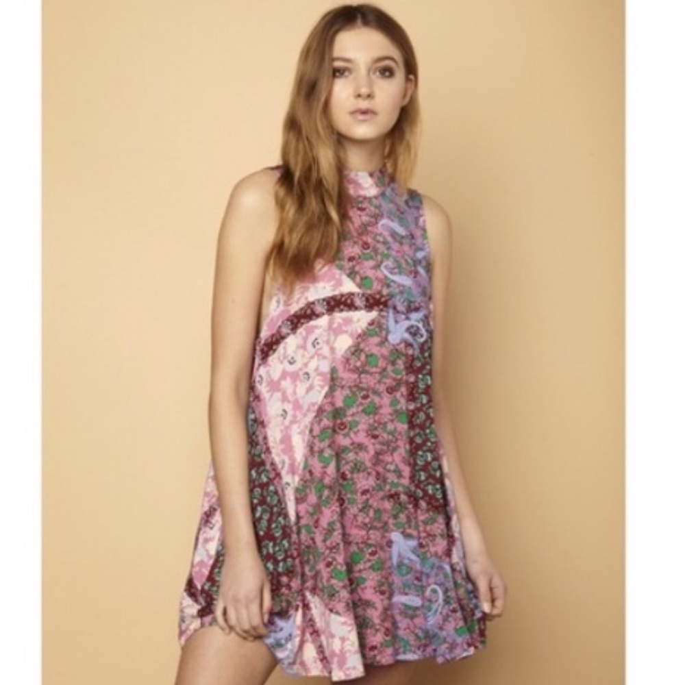 Paisley Boho Mock Neck Dress